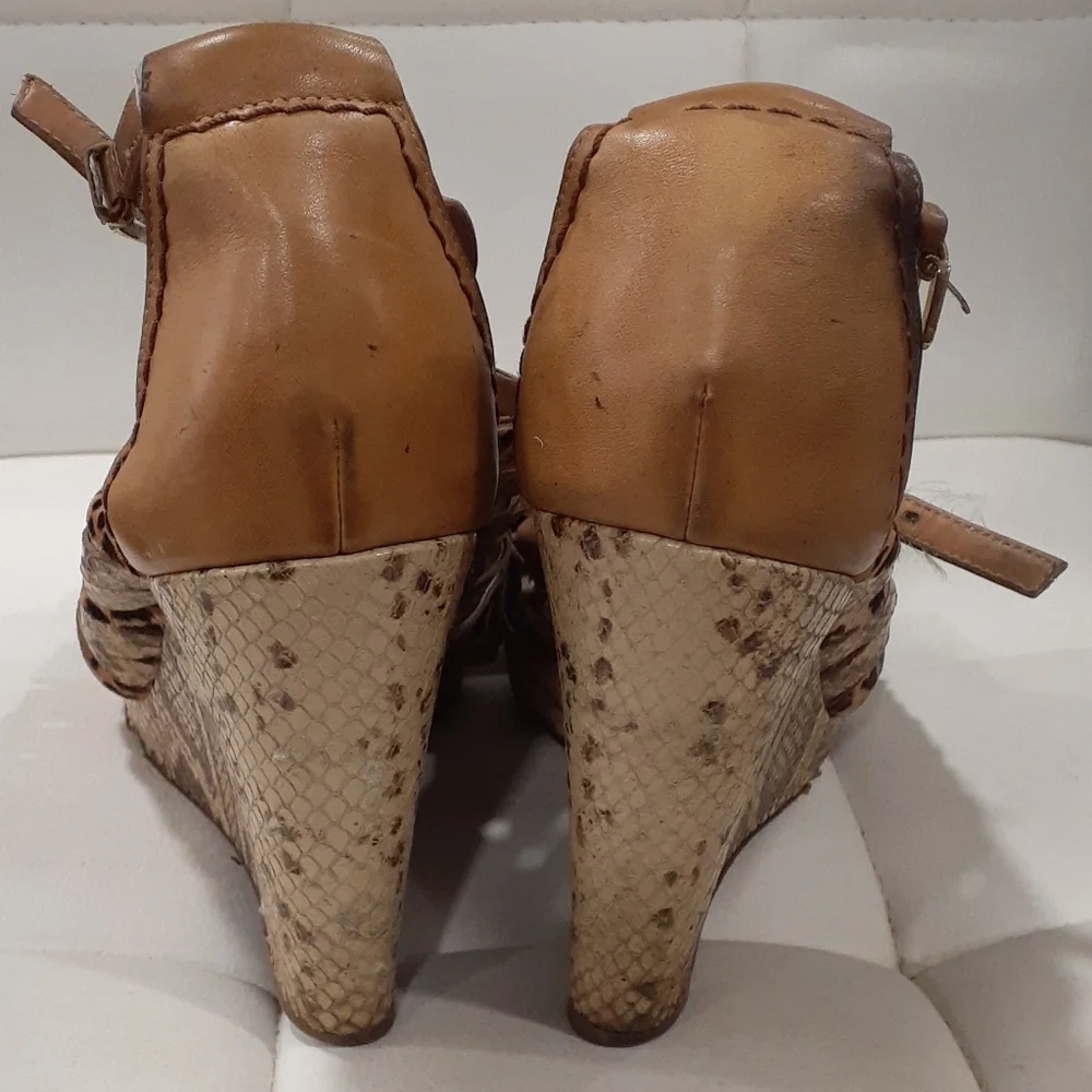 Cole haan snake skin/leather wedge size 9B